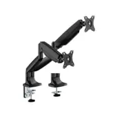 Brateck LDT82-C024E-BK DUAL SCREEN HEAVY-DUTY MECHANICAL SPRING MONITOR ARM For most 17'~35' Monitors, Matte Black(New)