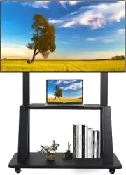TV Cart Rolling Floor Stand for 32-75 Inch LCD LED OLED Flat Panel Screens Smart