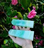 Pistachio Calcite Tower Obelisk Generator - Green Calcite -Calming Crystal -500g