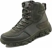 [NVBHOF] Mid-Cut Tactical Boots, Lightweight Non-slip Camo Outdoor Desert Work Boots, Waterproof Men's Durable Combat Boots, for Military Tactical Hiking Boots