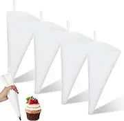 AOZUO Set of 4 Reusable Icing Bags Set, Disposable Emperor Icing Bags, Large for Cakes, Cakes, Biscuits, Decoration (30 x 17 cm / 11.81 x 6.69 inches)