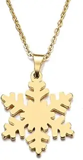 [SHMAZ] Stainless Steel Necklace For Women Man Snow Gold And Silver Color Pendant Necklace