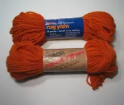 Vintage Caron Rug Yarn Burnt Orange 2 Skeins NOS