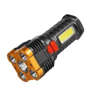 5LED Portable Flashlight Rechargeable Torch COB Side Light 4 Lighting Modes Camping Adventure Spotlight With Power Displ