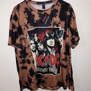 AC/DC Highway To Hell Tie Dye T Shirt New