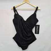 Miraclesuit 6516617 Razzle Dazzle Siren One Piece Swimsuit Size 16 Black