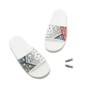 Crocs Classic Bandana Slide paisley white unisex size 12M flip flops