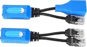 2pcs Splitter RJ45 Combiner POE Adapter Connectors Power Cable Kit Works with IP Security Cameras, Wireless Access Points