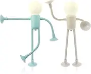 GOKENA 2 Pcs Changeable Shape Funny Sportsman Night Light, LED Mini Night Light, Cute Light Bulb Man, DIY Shape Night Lights, Sportsman Night Light Christmas Decorations for Bedroom (Blue+White)