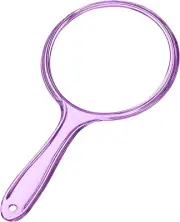 Hand Held Mirror With Handle Double Sided Makeup Mirror 1x/ 2x Portable Purple