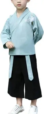 Chinese Traditional Kid Boys Outfit Crane Embroidered Jacket Pants Set Tang Suit