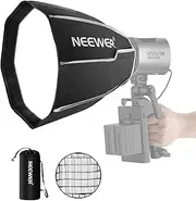 NEEWER 12"/30cm Octagonal Softbox with NEEWER Mount, Quick Folding Quick Set Up Mini Softbox with Diffusers/Honeycomb Grid/Bag for MS60 MS60B MS60C MS150B LED Video Studio Light, NS3P