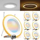 Paquete de 6 luces LED empotradas de 6 pulgadas con luz nocturna