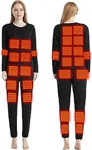 [IMYOGI] Cozy Heating Underwears for Women, Smart Electric Heated Thermal Baselayer with 3 Gear Temperature for Outdoor Sport