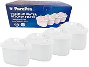 PurePro 4 Pack Water Filter for Brita Maxtra/Mavea, Marella, Aluna/Navelia Frosted Tassimo Jug Pitcher 2.4L 3.5L Replacement Cartridge Refill