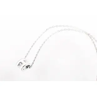 【HERMES 愛馬仕】Mini Pop H pendant 立體橢圓簍空項鍊(白/銀色) / 平行輸入