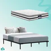 Double Package | Ted Bed Black & Normay Series Pillow Top Mattress (Medium Firm)