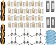 Dust Bag Parts Main Side Brush HEPA Filter Robot Vacuum Cleaner Replacement Accesories,Compatible for ECOVACS Deebot T9 AIVI T8 AIVI N8 Pro (Color : 46pcs)