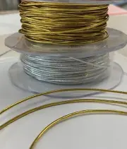 2mm Stretch Elastic Metallic Cord Made in France (Gold or Silver) - 4 yards