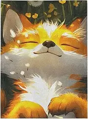 YMXFXP Fox Field Cute Burlap Garden Flag, 28” x 40” - Double Sided Garden Flags for Outside, House Yard Flags, Seasonal Outdoor Decorative Flag