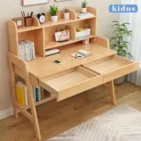 在飛比找momo購物網優惠-【kidus】100公分實木兒童書桌 單桌附書架 OT610