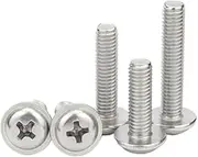10pcs-100pcs M2 M2.5 M3 M4 M5 M6 304 A2 Stainless Steel PWM Cross Pan Round Head with Washer Padded Collar Screw(X8mm,M3 50pcs)