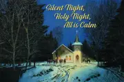 Christmas Church with Horses Silent Night Vinyl Banner Indoor Outdoor 6'x4'