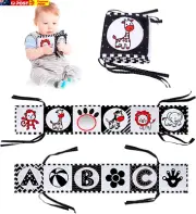 Black and White High Contrast Soft Cloth Book for Baby Infant Mirror Tummy Time