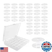 Quacc 25 PCS Sewing Machine Bobbins Plastic Universal Clear with Case Sa156 B