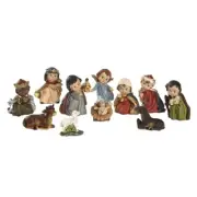 Holy Christmas Cartoon Manger Set Jesus Christ Statue Resin Religious Ornaments