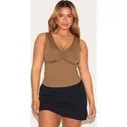 Shape Mushroom Sculpt Ruched Bust Sleeveless Top, Mushroom