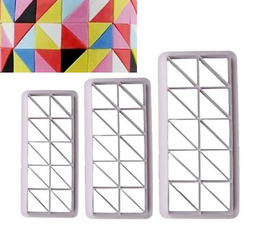 3pcs Triangle 2 Plastic Cutting Molds Polymer Clay Jewellery Earring Bulk Cutter