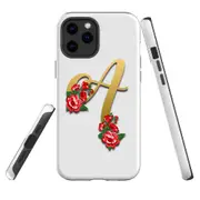 For iPhone 12 Pro/12 Case, Shield Back Cover,Letter A