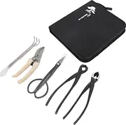 TOOLSGO Bonsai Tool Set Kit Carbon Steel Bonsai Scissors Rake Branch Cutter Paning Shears Tables Garden Tools for Bonsai Plant Gardening Care Pack of 5