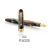 Penlux Masterpiece Delgado Fountain Pen in Peacock - Broad Point- NEW in Box