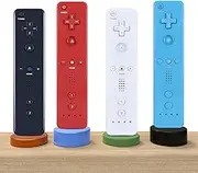 RETROSUN New Replacement Remote Control with Built in Motion Plus and Nunchuck Compatible with Wii and Wii U Remote Controller with Gamepad Joystick and Silicone Case and Wrist Strap (Red