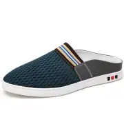 Mens Breathable Round Toe Flats Slip on Loafers Half Slippers Casual Mules Shoes