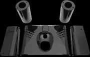 DS Ribbed Black Fork Cover Tins Light Housing 5pc Softail Springer Classic 05-07