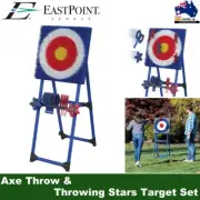 EastPoint Sports 2-in-1 Combo Bristle Axe Throw & Throwing Stars Target Set