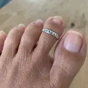 Sterling Silver Intricate Link Toe Ring, Silver Ring, Link Ring