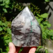 4in 1.5LB Large Ajoite Malachite Quartz Crystal Freeform Tower, Phoenix Stone Me