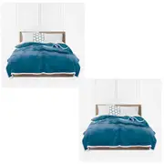 SOGA 2X Lake Blue Throw Blanket Warm Cozy Double Sided Thick Flannel Coverlet Fleece Bed Sofa Comforter
