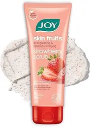 Joy Skin Fruits Oil Regulating and Blemish Clarifying Strawberry Face Scrub with Natural Vitamin C | 100% Vegan | No Harsh Chemicals | 200 ml