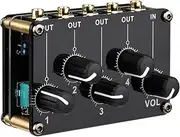 Labymos 1-in-4-out Passive Mixer Module Mini Stereo 4-Channel Passive Mixer Audio Mixer 1 Audio Input to 4 Output Ultra Compact Low Noise for Recording Studio Console Stage Small Club or Bar