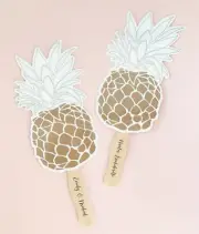 24 Pineapple Fans - Beach Tropical Wedding Favors - Can Be Personalized MW45896