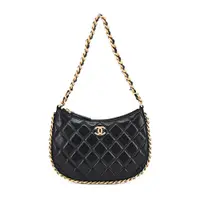 在飛比找誠品線上優惠-CHANEL Hobo Bag經典雙C LOGO菱格紋小羊皮