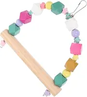 VERDANVERSE Wooden Parrot Swing Toy for Birds Parakeet Cage Nest Bird Playground Accessory