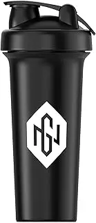 NutriGlam Shaker Bottle, 600ml Protein Shaker, Leak Proof Blender,20oz Gym Bottle, Sport Drink Cup (Black)