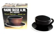 Vintage Coffe Cup W/ Plate TRANSISTOR AM RADIO NIB NOS