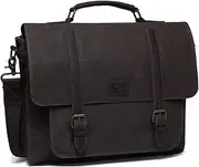 Messenger Bag for Men, Kasqo WaterResistant Waxed Canvas Fits 15.6 inch Laptop Briefcase Shoulder Bag Satchel for Work Business